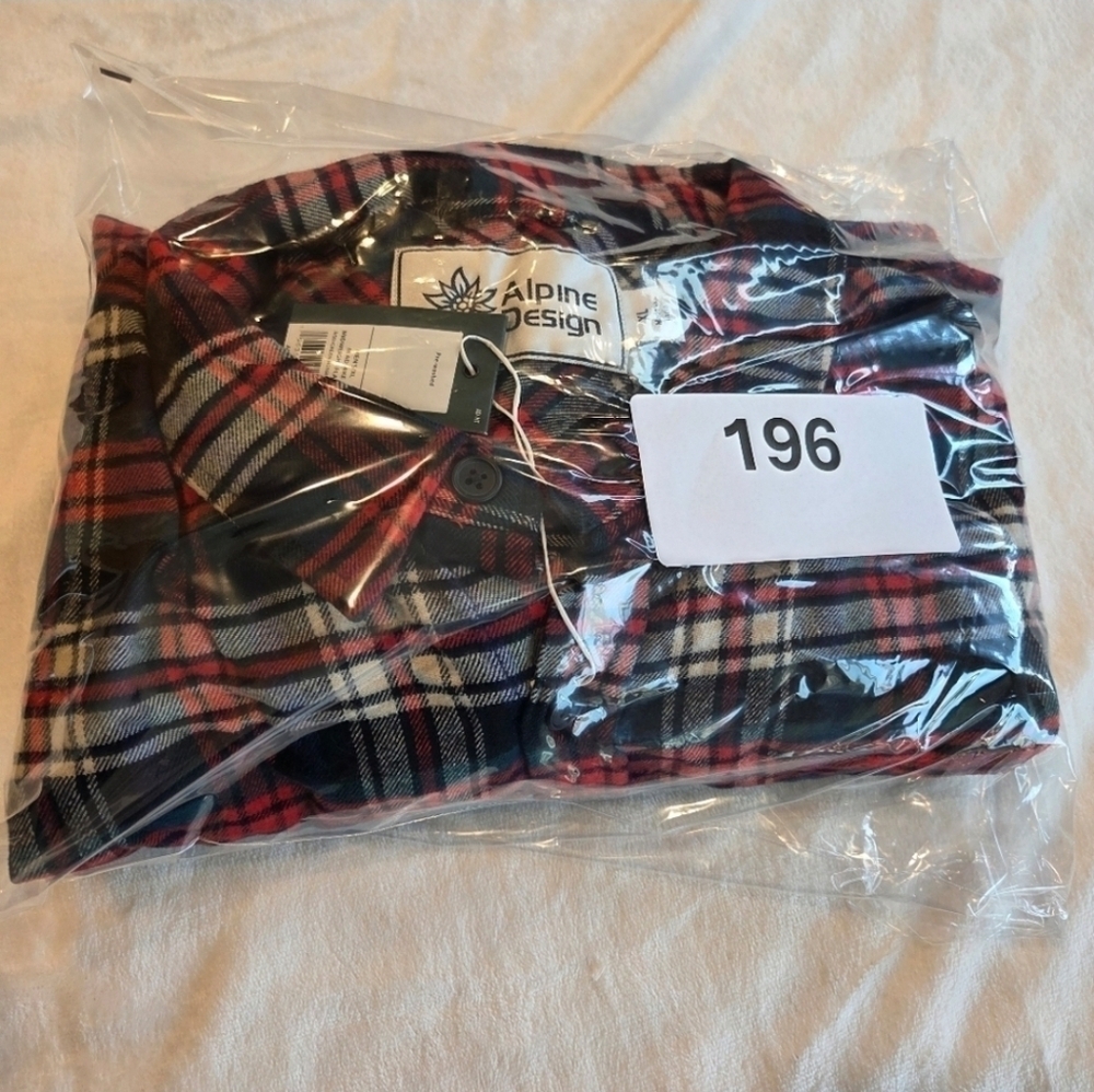 Alpine Design Mens XL Midweight Flannel Red Green Nessie Plaid Shirt New Outdoor - Picture 9 of 9